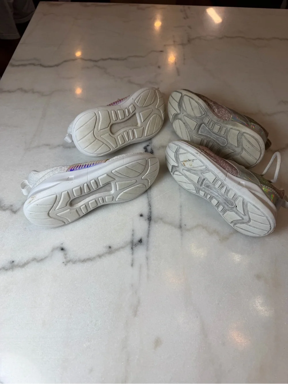 The Children's Place White Sneakers with Iridescent Accents